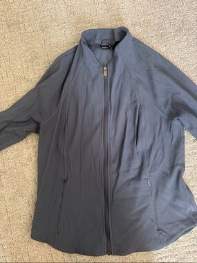 Athleta Slate Blue Zip-Front Utility Jacket